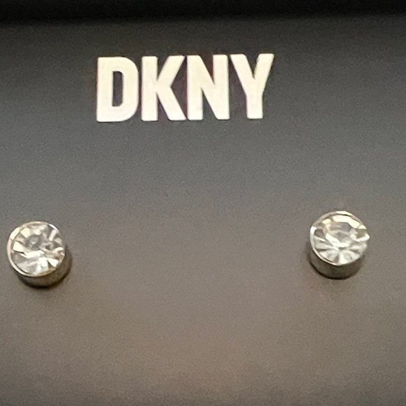 DKNY Gold and Silver Necklace and Earrings Set with Crystal Details - Picture 4 of 4